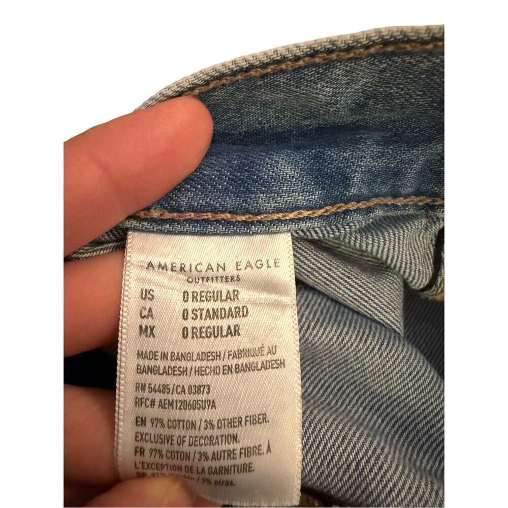 American Eagle Chambray Cargo‎ Jean Joggers Grunge 90s Pants Punk Sz 0 Acid wash - Picture 10 of 10